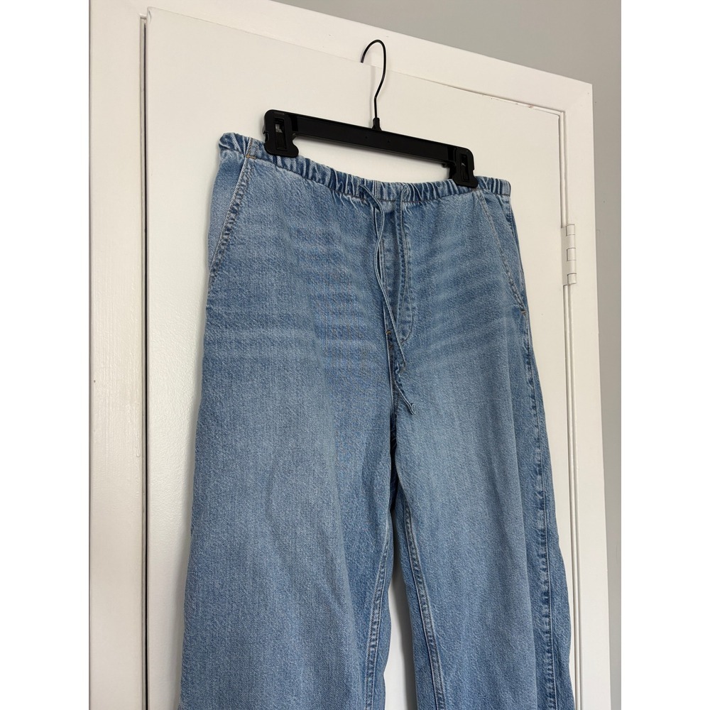 NEW GAP Ultrasoft Denim Pull-On Barrel Jeans Medium Tall Light Wash Blue - Picture 3 of 6